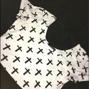 Black and white crop top